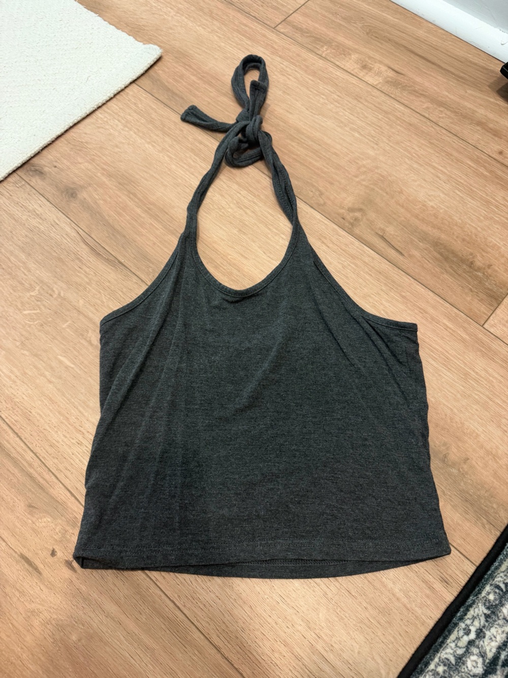 SHEIN Dark Charcoal Halter Tank Top